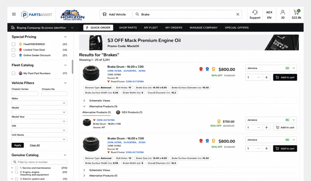 Mack changes, upgrades online parts ordering system
